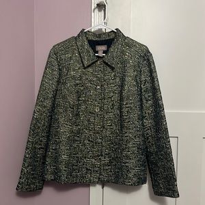 Golds, greens, & beige dress jacket ~ fancy and flirty!